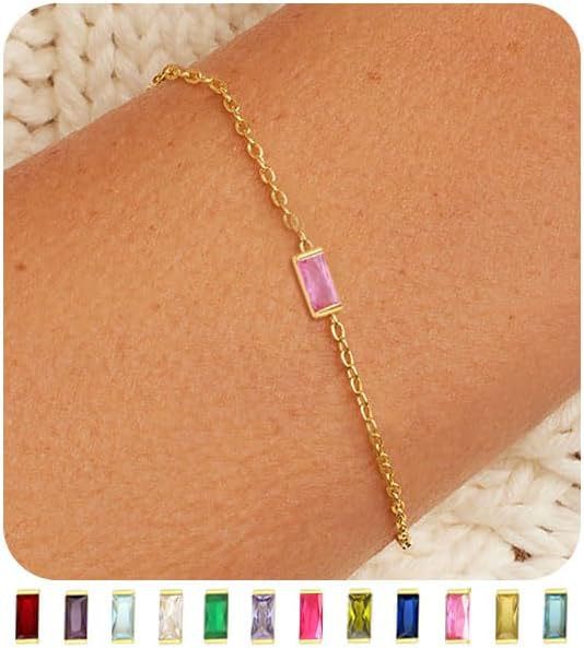 Zircon Birthstone Pearl Bracelet with Sailor Buckle