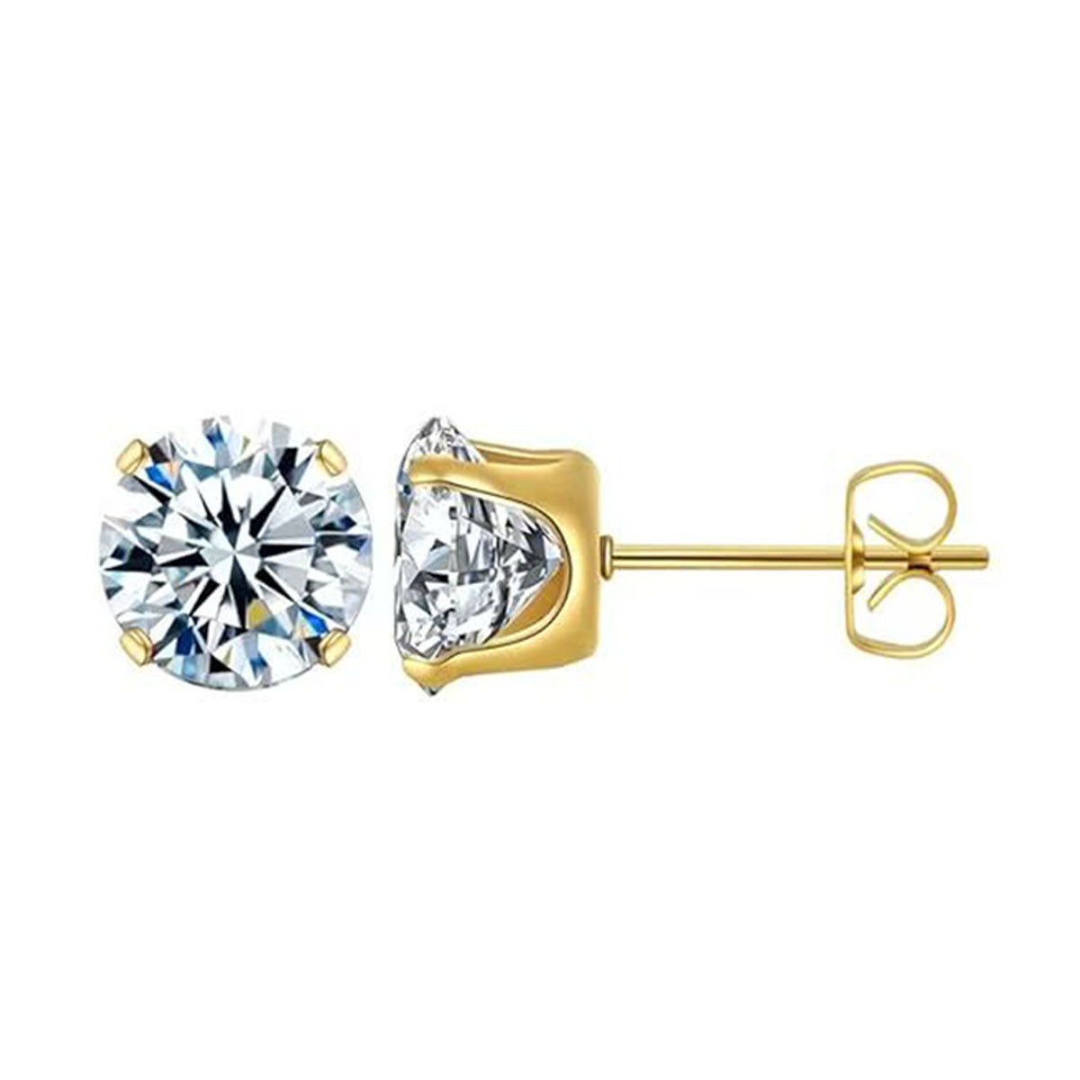 Four-Claw Zircon Stud Earrings — Elegant Sparkle, Everyday Wear