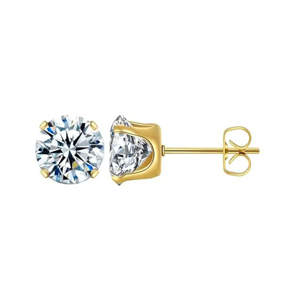 Four-Claw Zircon Stud Earrings — Elegant Sparkle, Everyday Wear