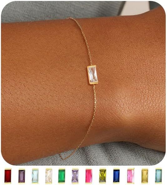 Zircon Birthstone Pearl Bracelet with Sailor Buckle