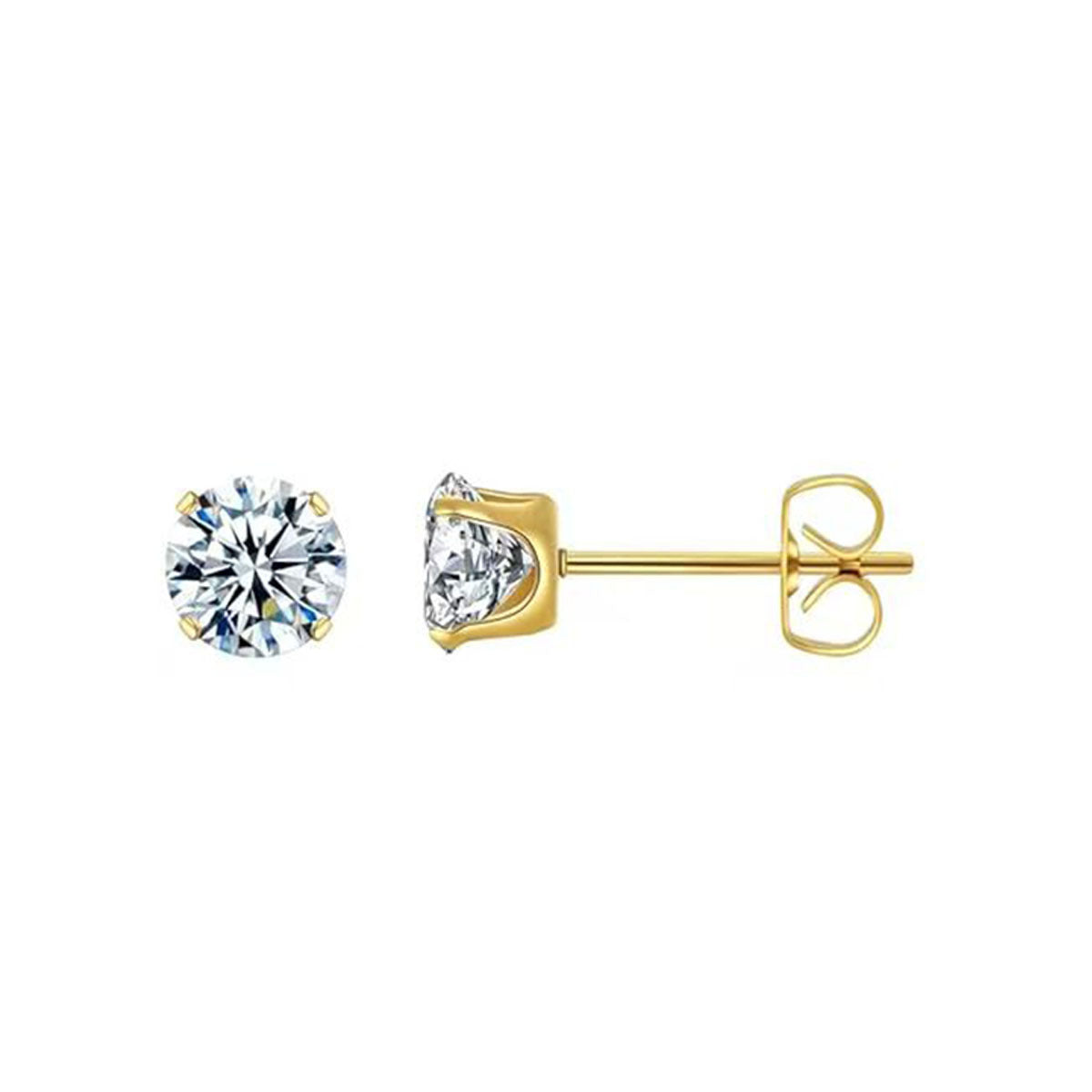 Four-Claw Zircon Stud Earrings — Elegant Sparkle, Everyday Wear