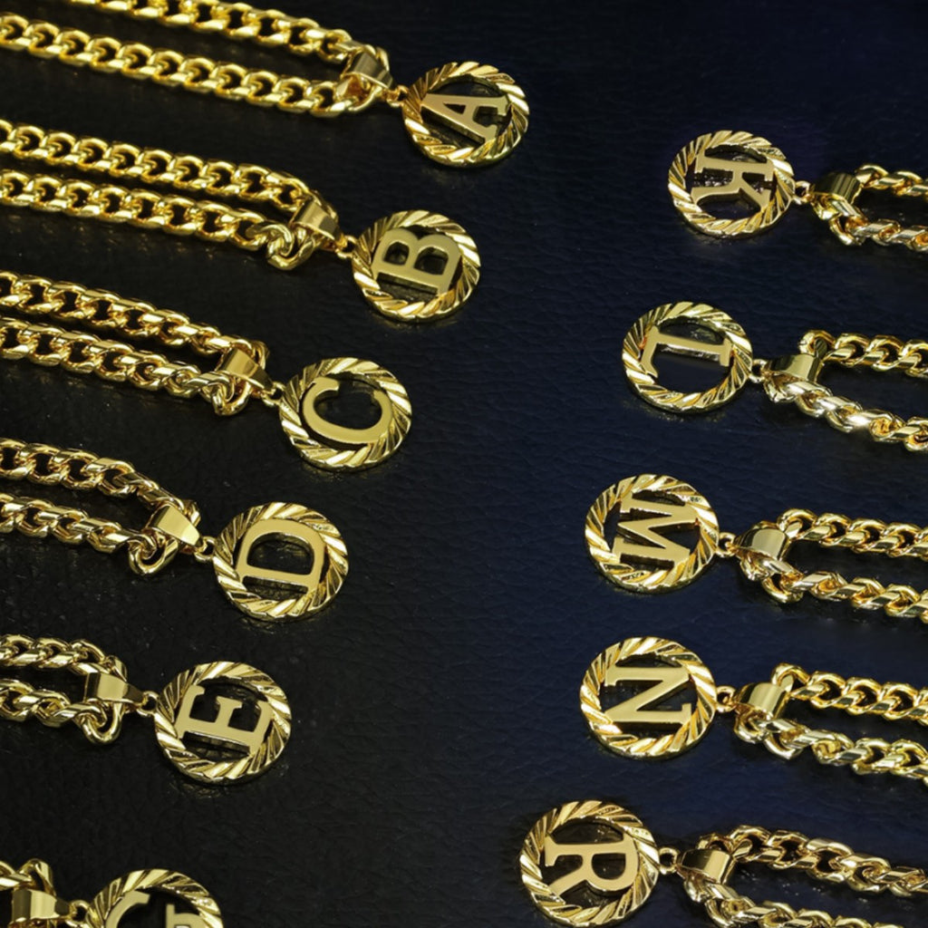 Hollow Letter Pendant Necklace