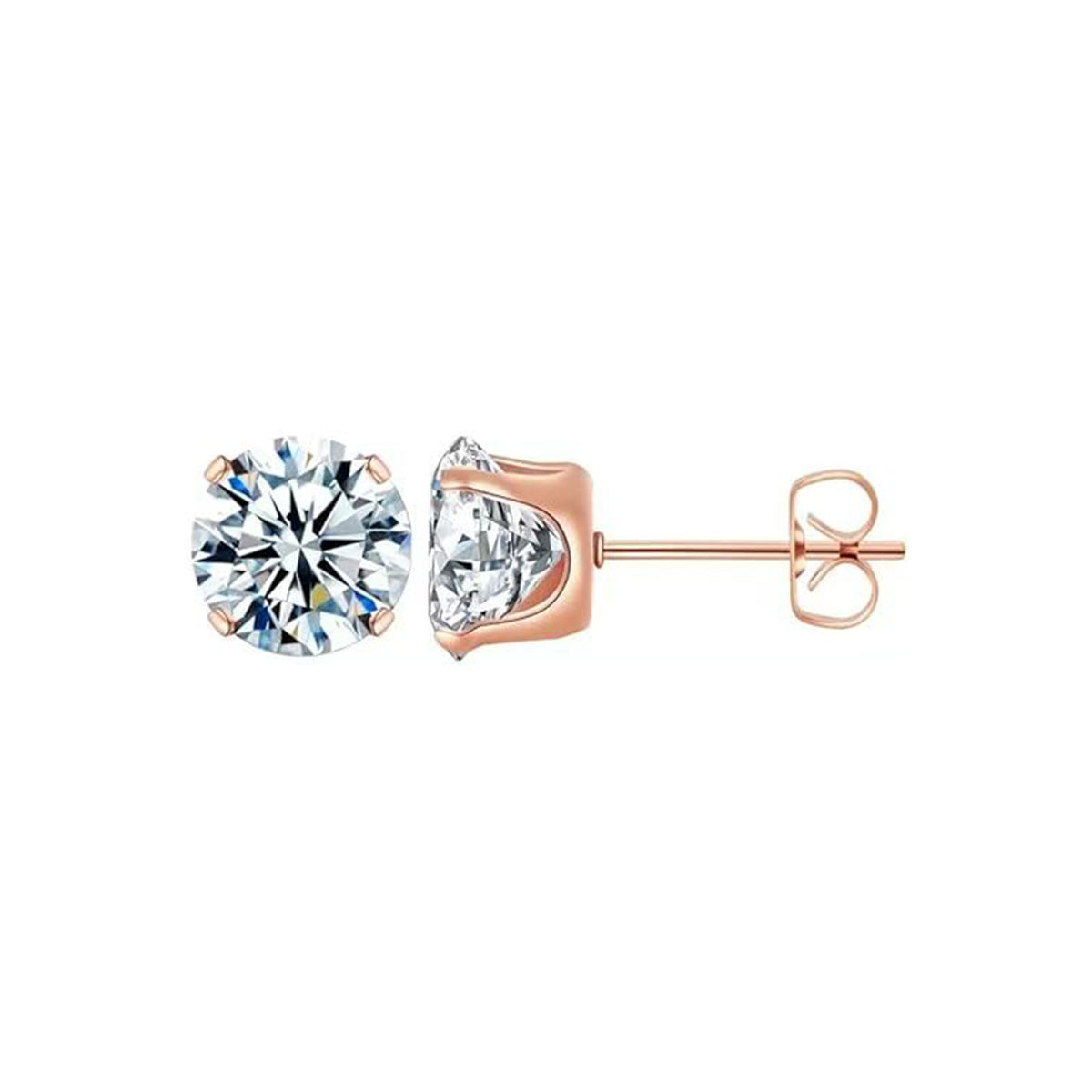 Four-Claw Zircon Stud Earrings — Elegant Sparkle, Everyday Wear