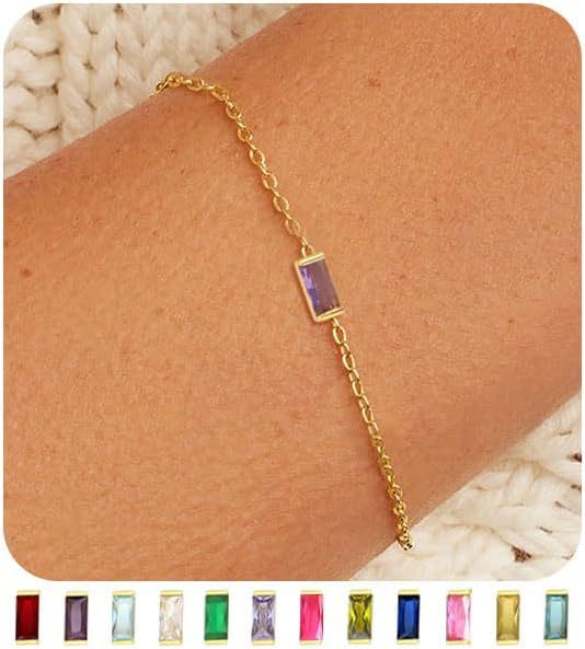 Zircon Birthstone Pearl Bracelet with Sailor Buckle