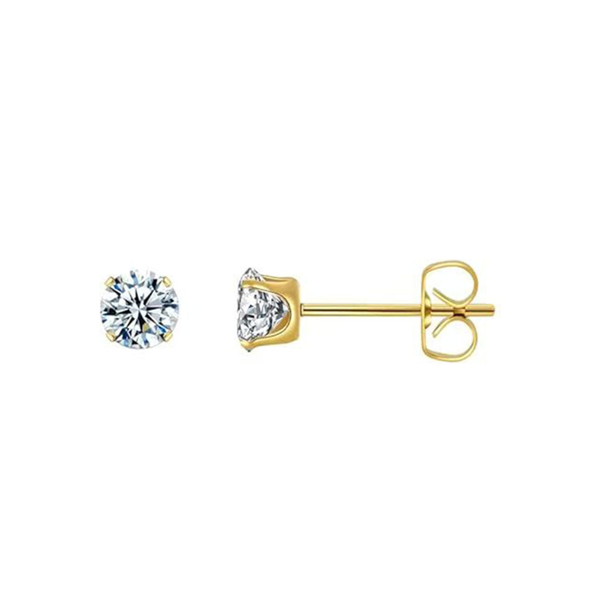 Four-Claw Zircon Stud Earrings — Elegant Sparkle, Everyday Wear