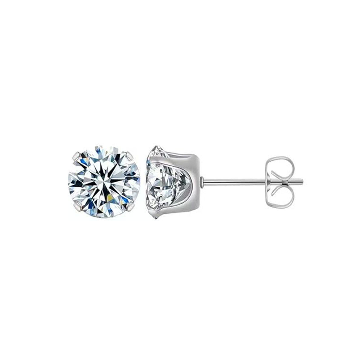 Four-Claw Zircon Stud Earrings — Elegant Sparkle, Everyday Wear