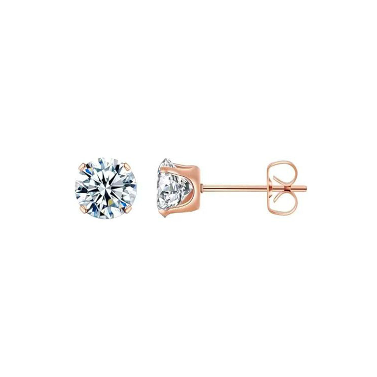 Four-Claw Zircon Stud Earrings — Elegant Sparkle, Everyday Wear